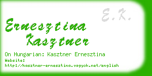 ernesztina kasztner business card